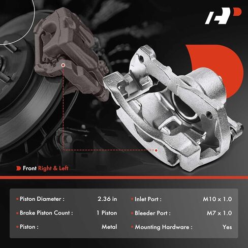 A-Premium Disc Brake Caliper Assembly with Bracket Compatible with Select Pontiac, Scion and Toyota Models - Vibe 2009-2010, xD 2008-2014, Corolla 2009-2019, Matrix 2009-2013 - Front Driver Side in Saudi Arabia