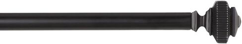 Exclusive Home Rockwell 1" Window Curtain Rod and Finial Set, Adjustable 66"-120", Matte Black in Kuwait