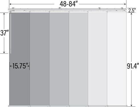 Shattered 6-Panel Single Rail Panel Track Extendable 48"-84" W x 91.4" H, Panel Width 15.75" in Saudi Arabia