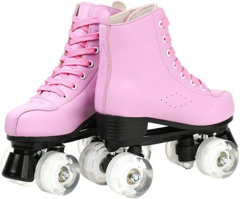 النساء زلاجات دوارة بولي Leather الجلود عالية الجودة زلاجات دوارة أربع عجلات زلاجات دوارة صف مزدوج لامعة الأسطوانة التزلج للداخلية في الهواء الطلق in Kuwait