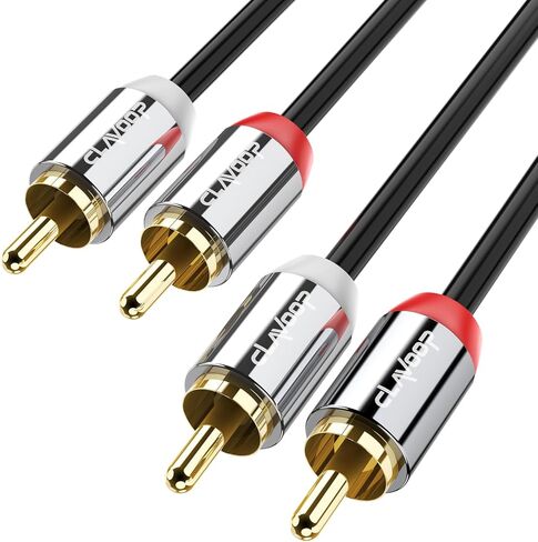 كابلات RCA بطول 3 أقدام، كابل صوت RCA 2RCA ذكر إلى 2RCA ذكر كابلات صوت ستيريو للسيارة سلك مضخم صوت RCA الفقرة محول مزدوج محمي لمكبرات الصوت والمسرح المنزلي ومكبرات الصوت HDTV أنظمة هاي فاي in Kuwait