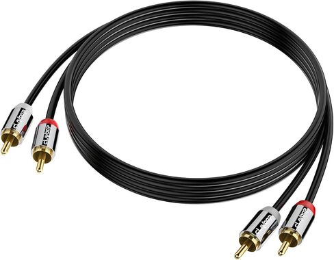 كابلات RCA بطول 3 أقدام، كابل صوت RCA 2RCA ذكر إلى 2RCA ذكر كابلات صوت ستيريو للسيارة سلك مضخم صوت RCA الفقرة محول مزدوج محمي لمكبرات الصوت والمسرح المنزلي ومكبرات الصوت HDTV أنظمة هاي فاي in Kuwait