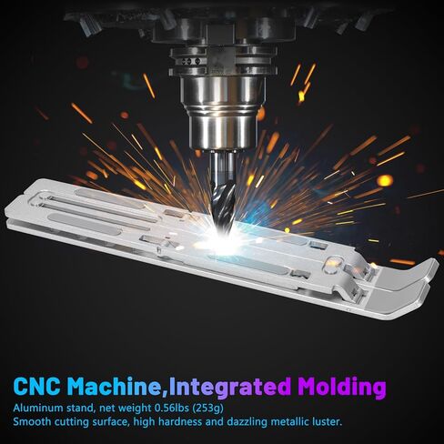 حامل كمبيوتر محمول من الألومنيوم قابل للتعديل من CHONCHOW - حامل مريح لأجهزة الكمبيوتر المحمولة مقاس 9-15.6 بوصة وأجهزة Mac وiPad - وسادة سيليكون قابلة للطي ومحمولة ومضادة للانزلاق و7 زوايا للتعديل والتبريد in Kuwait