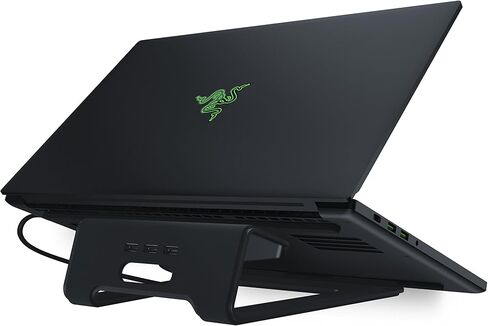 Razer Laptop Stand Chroma V2: USB C Hub with 4K HDMI, 2 USB 3.1, PD 100W - Ergonomic Design - Anodized Aluminum Construction - Customizable Chroma RGB Lighting - Matte Black in Saudi Arabia