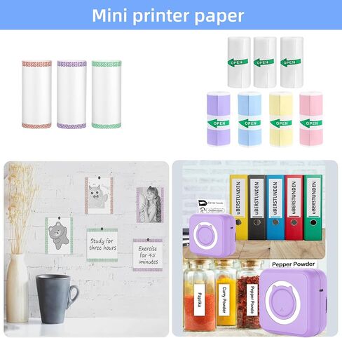 10 RollsThermal Mini Sticker Printer Paper,57mm x 25mm Mini Thermal Printer Sticker Paper,Mini Pocket Printer Sticker Paper for Most Kids Instant Camera, Kids Instant Camera Mini Printer Paper in Saudi Arabia