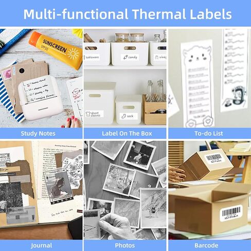 10 RollsThermal Mini Sticker Printer Paper,57mm x 25mm Mini Thermal Printer Sticker Paper,Mini Pocket Printer Sticker Paper for Most Kids Instant Camera, Kids Instant Camera Mini Printer Paper in Saudi Arabia