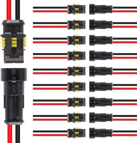 AITRIP 10 Kit 1 Pin Connector,Way Car Waterproof Electrical Connector,1 pin Plug Auto Electrical Wire Connectors with Wire 16 AWG Marine for Car, Truck, Boat, and Other Wire Connections in Saudi Arabia