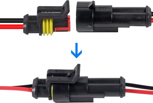 AITRIP 10 Kit 1 Pin Connector,Way Car Waterproof Electrical Connector,1 pin Plug Auto Electrical Wire Connectors with Wire 16 AWG Marine for Car, Truck, Boat, and Other Wire Connections in Saudi Arabia