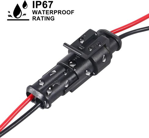 AITRIP 10 Kit 1 Pin Connector,Way Car Waterproof Electrical Connector,1 pin Plug Auto Electrical Wire Connectors with Wire 16 AWG Marine for Car, Truck, Boat, and Other Wire Connections in Saudi Arabia
