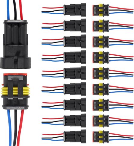 AITRIP 10 Kit 1 Pin Connector,Way Car Waterproof Electrical Connector,1 pin Plug Auto Electrical Wire Connectors with Wire 16 AWG Marine for Car, Truck, Boat, and Other Wire Connections in Saudi Arabia