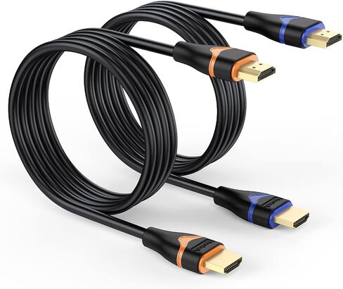 4K HDMI Cable 6.6FT 2-Pack, HDMI to HDMI Cable High Speed HDMI Cord 2.0 Ultra HD 4K@60Hz, 2K@144Hz, HDR, 3D, Dolby, HDCP 2.2, ARC for PS5, PS4, HDTV, Monitor, Xbox, Blu-ray, Laptop in Saudi Arabia