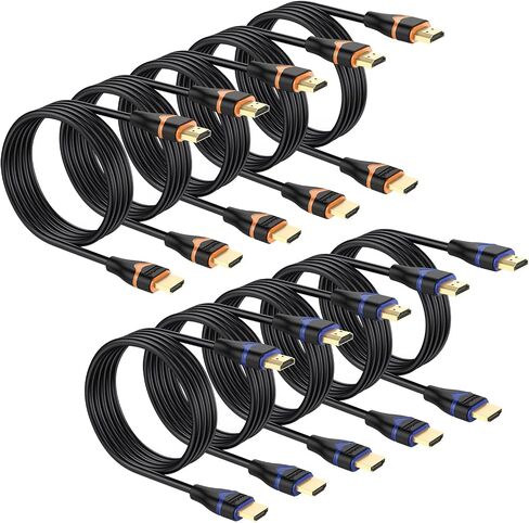 4K HDMI Cable 6.6FT 2-Pack, HDMI to HDMI Cable High Speed HDMI Cord 2.0 Ultra HD 4K@60Hz, 2K@144Hz, HDR, 3D, Dolby, HDCP 2.2, ARC for PS5, PS4, HDTV, Monitor, Xbox, Blu-ray, Laptop in Saudi Arabia