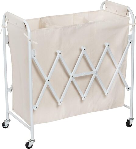 Honey-Can-Do Collapsible Accordion Triple Sorter, Natural SRT-08955 White in Saudi Arabia