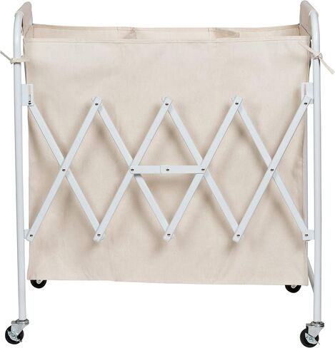 Honey-Can-Do Collapsible Accordion Triple Sorter, Natural SRT-08955 White in Saudi Arabia