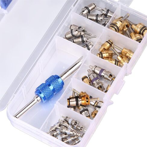 39PCS Air Conditioning Valve Core A/C R12 R134a Refrigeration Tire Valve Stem Cores Remover tool in Saudi Arabia