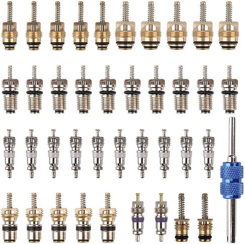 39PCS Air Conditioning Valve Core A/C R12 R134a Refrigeration Tire Valve Stem Cores Remover tool in Saudi Arabia