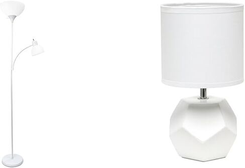 تصميمات بسيطة LF2000-BLK مصباح أرضي للأم والابنة مع ضوء للقراءة، أسود in Kuwait