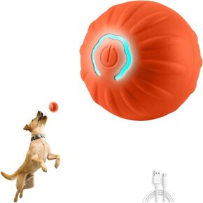 Shaky Ball Toy for Small Dogs, Vibrating Dog Ball, Automatic Interactive Rolling Dog Toys for Puppies and Small Dogs Cats(s-Orange)