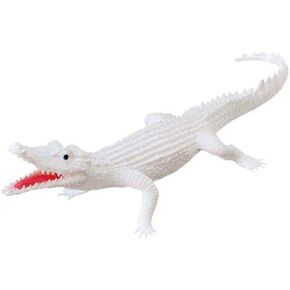 WARM FUZZY Toys 10" Long Alligator with Squeaker Toy for Kids, Animal Figurine, Alligator Toys for Pretend Play and Wildlife Decorations, Perfect for Party Favors, Prize Box and PTA Carnival - White in Kuwait