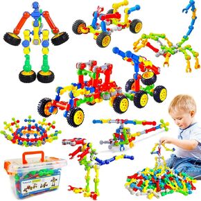 ألعاب بناء STEM لـ 3 4 5 6 7 7 8+ الأولاد البالغين من العمر ، فتيات ، 125 جهاز كمبيوتر لبنات البناء STEM للأولاد الذين تتراوح أعمارهم بين 3-5 4-6 6-8 ، لعبة التعلم التعليمي للأطفال مع صندوق تخزين كبير