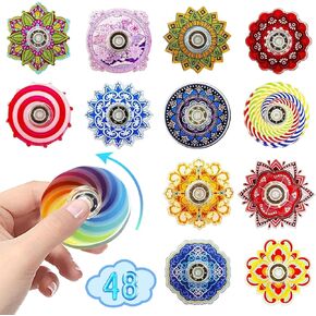 Funny Mini Fidget Spinners Sensory Toys 48 Pack ، هدايا عيد ميلاد Goodie Bag Stuffors Party Favors للأطفال المراهقين البالغين ADHD تخفيف الإجهاد ، ألعاب Treasure Box لجوائز الفصول الدراسية لوازم الفصول الدراسية