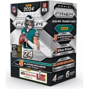 2024 Panini Prizm Football Blaster Box (24 PRACT/BOX) (Lazer) ابحث عن بطاقات تذكارات حصرية!