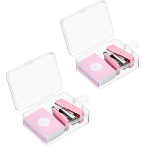 Patikil 2 PCS Mini Stapler مع 800 Staples القياسية ، Morandi سطح المكتب Staplers تعيين لطيف مكتب المكتب دباسة 20 ورقة للحصول على اللوازم المكتبية الفصول الدراسية ، الأرجواني