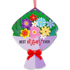 Disjourney Happy Mothers Day Gifts Craft 12 PCS Mothers Day Craft Kits for Kids Diy Flower Pot Handprint Arts for Mothers Day Home Champroom Antives Spring Party Decors