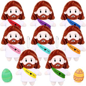 HyDren 8 Pcs 6.3" Jesus Plush Toy Christian Gifts My Friends Stuffed Jesus Pendant Plush Doll Savior Religious Figure Christ Savior Gifts for Sunday First Communion Christening Easter