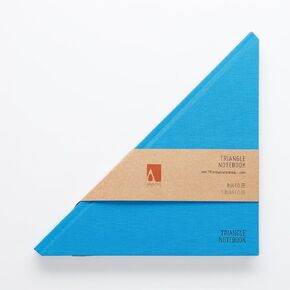 Triangle Notebook - دفتر Notebcover Fabric - تصميم فريد (أزرق - ورق عاجي)