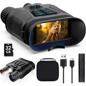 Head Mounted Night Vision Goggles, 1312ft Night Vision Binoculars Military Tactical, 8X Digital Zoom, Saves 4K Video and 36M Photos, for Helmets, Long Range IR Night Vision Goggles