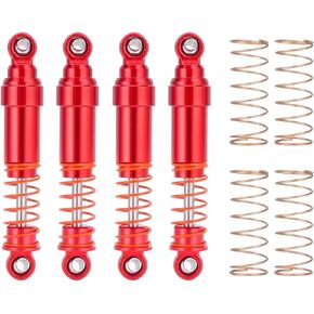 AMK TRX4M Shocks, 4 Pcs 52mm Big Bore Shocks, CNC Aluminum Oil Dampers for 1/18 RC Crawler Car TRX4M Bronco Defender Upgrade (Red)
