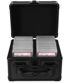 Graded Card Case - Aluminum Alloy Graded Card Storage Box Compatible with 40 Card Slabs - the Sports Trading Card Case Fits PSA, CSG, BGS and Top Loaders