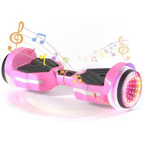 Scooter, Colorful LED Light-Up Wheels, Bluetooth Speakers and APP, Dual 250W Motors, 8.5 mph Max Speed & 8.5 Miles Max Range, Gifts for Kids Adults Girls Boys