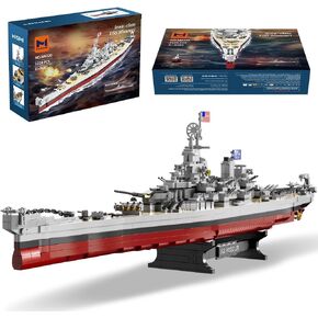 Misini M6320 السلسلة العسكرية من الحرب العالمية الثانية بني برينجلس ، 2228 القريب USS Missouri Battleship ، Toy Gift Ship Building bluck for collection (Iowa)