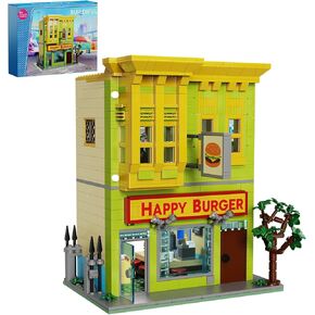 Happy Burgers House Building Set, The Bob's House Kuchi Kopi Building Blocks Toys Set Compatible with Lego, Great Gift and Collectibles Set for Belcher Family Cartoon TV Fans Boys & Girls(1018 PCS)