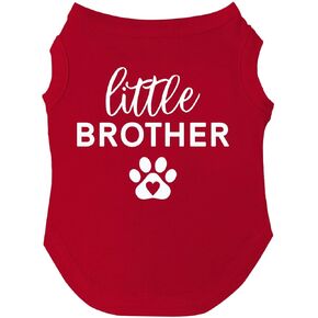 Little Brother Heart Paw Dog Tee Shirt Sizes for Puppies, Toys, and Large Breeds (Black, Medium 218bro)
