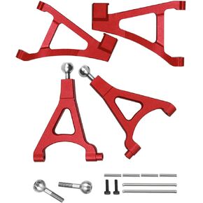 ترقيات ترقيات A-arms لأعلى ARMS ل 1/16 مقطوعة صغيرة ، 4pcs من الألومنيوم الأمامي العلوي والأمامات القفزات السفلى لأسلحة القفزات ل 1/16 ميني ميناء （70054-1 ، أحمر ، الأحمر