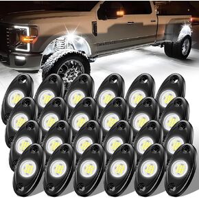 8 Pods White Rock Lights, Wonywin 6000K Pure White Super Bright Wide Angle IP68 Waterproof White LED Rock Lights for Trucks Pickup SUV UTV ATV Motorcycle Car Boats Underglow Lighting in Saudi Arabia