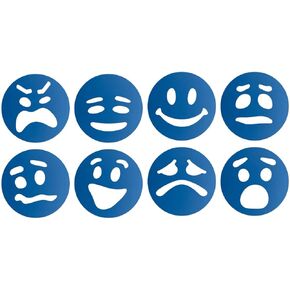 Emotion & Feeling Face Stencils, Reusable Stencil by Roylco, Mylar Template for Social & Emotional Understanding, Behavioral Help, Non-Verbal Communication, & Art Tool for Kids & Adults