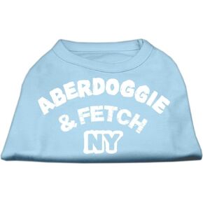 Pet Dog & Cat Shirt Screen Printed, "Aberdoggie and Fetch NY" Orange 2XL (20-25 lbs.)