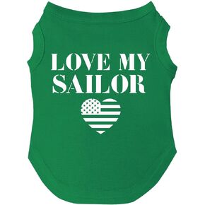Love My Sailor Dog Tee Shirt Sizes for Puppies, Toys, and Large Breeds (Royal Blue, X-Large 90)
