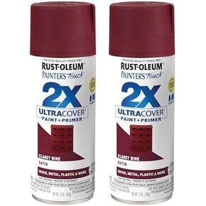 Rust-Oleum 249083 Painter's Touch 2x Ultra Cover Pray Paint ، 12 Oz ، Satin Claret Wine (حزمة 2)