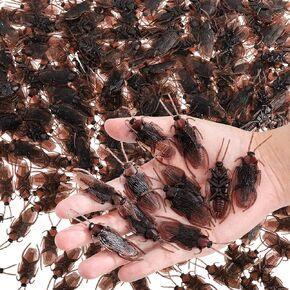 Jucoan 300 Pack Fake Roaches ، حشرات الصراصير البلاستيكية واقعية ، صراصير محاكاة مزيفة حشرات هدايا للديكور الحفل
