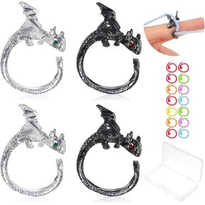حلقات توتر من Crochet Dragon المصنوعة يدويًا - مجوهرات خيالية فريدة من نوعها لعشاق الأسطوريين