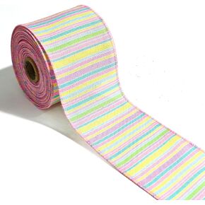 2 لفات 2.5 "× 5 YD شريط عيد الفصح عيد الفصح أرنب عيد الفصح بيض سلكي الشريط ملون بوفالو منقوشة شريط لأكليل الزبدية DIY أقواس مما يجعل الهدايا تغليف عيد الفصح زخرفة حفلة عيد الفصح
