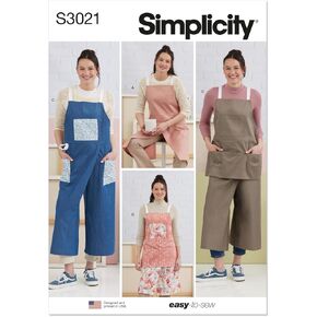 البساطة SS3021A مآيل "مآيل" و "بانت آآيل" حزمة خياطة ، رمز التصميم S3021 ، أحجام XS-S-M-L-XL ، متعددة الألوان