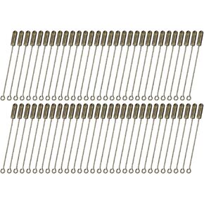 50-Pack Brooch Stick Pins, 2 Inch Copper Long Needle Eye Pin with Stopper Ends for DIY Clothing/Accessories/Suit Tie/hat/Scarf/Jewelry, Straight Flat Head Pins [Bright Silver]