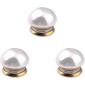 3 Pcs 14mm Faux Pearl Magnetic Brooch Pins Decorative Brooch Button Pins Pearl Clothing Magnets