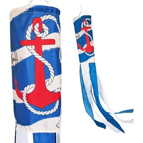 Madrona Brands Nautical Anchor Windsock | متينة دخن معلقة في الهواء الطلق | ساحة ، حديقة ، فناء ، المنزل والمزيد | 48 بوصة